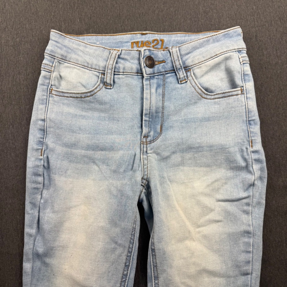 Rue21 Womens Mid Rise Jegging Light Wash‎ Blue Skinny Denim Jeans Size 0S